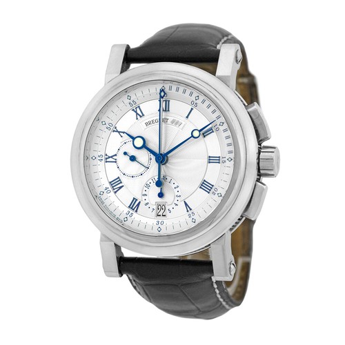 BREGUET 18K White Gold 42mm Marine Chronograph 5827BB/12 Box L...