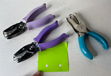 Set of 3 Fiskars McGill Soft Grip Hole Punches Heart Confetti  EXCELLENT