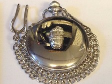 Wine Barrel TG297 Pewter on a Silver Pocket Watch Quartz fob