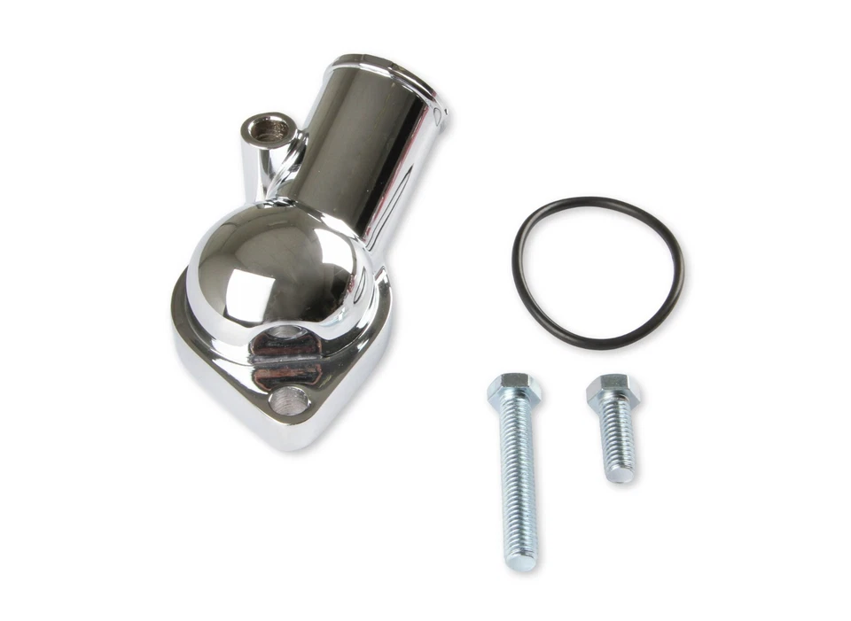 Cuello de agua cromado estilo junta tórica Mr. Gasket 2661 para Chevrolet V8 1966-1975 Foto 3 de 4