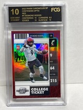 2022 PANINI RC ROOKIE OPTIC CONTENDERS HOLO RED PRIZM /149 DESMOND RIDDER FCG 10