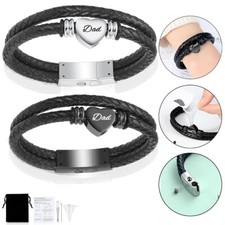 Heart Urn Bracelet for Ashes Cremation Bracelet Ashes Stainless Steel For Dad
