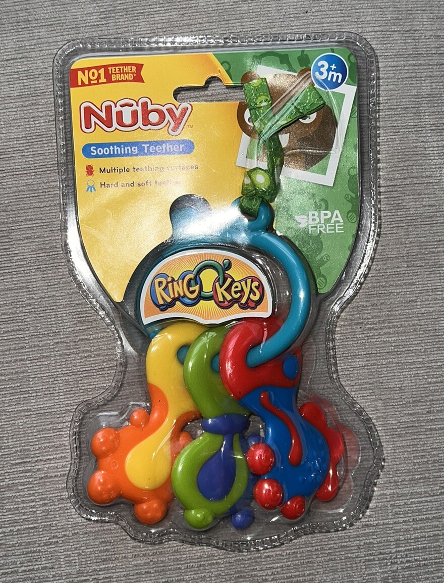 Nuby IcyBite Keys Teething Toys 3m+, BPA Free, Colorful, Soothing