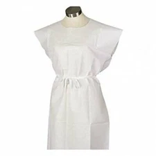 *50-Pieces* Tidi White Exam Gowns 30" x 42" Tissue/Poly/Tissue 9810846