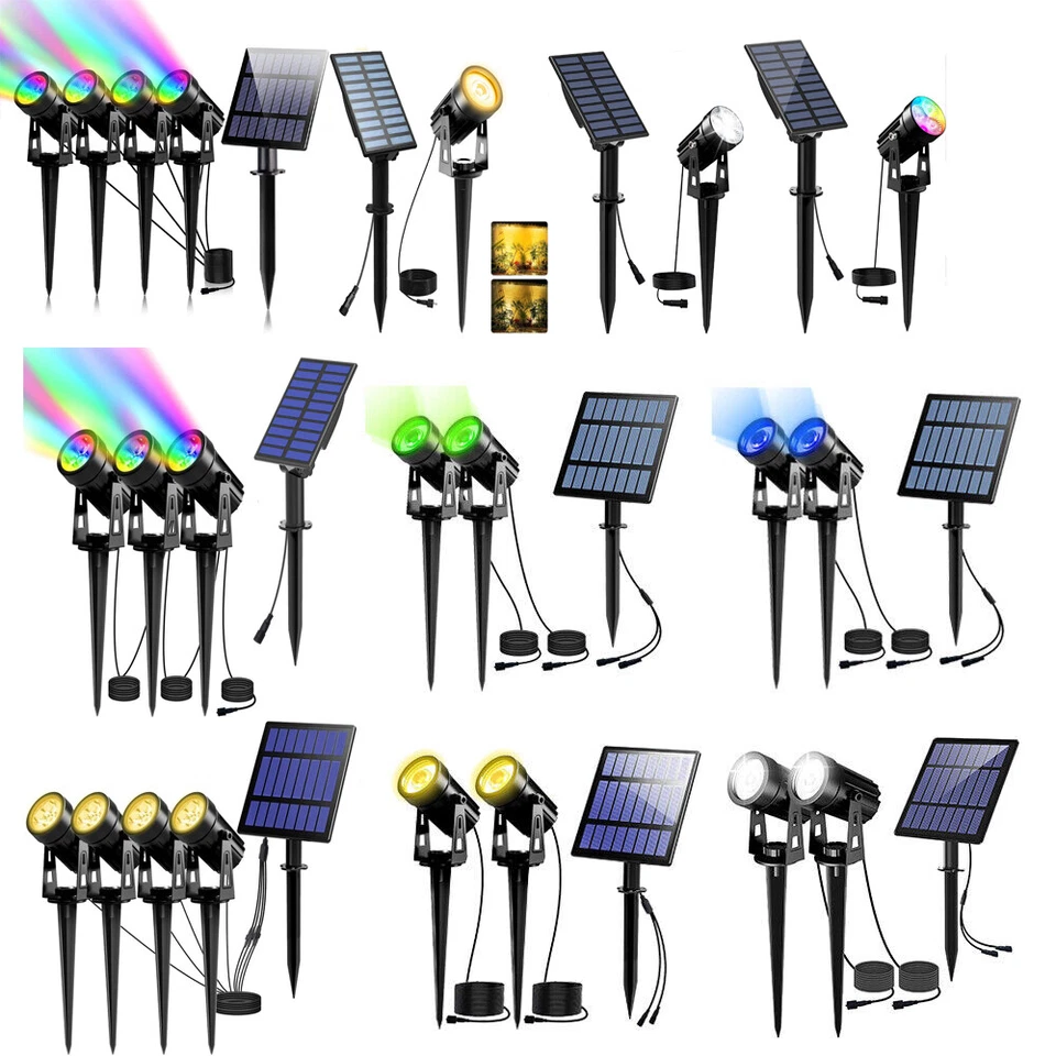 T-SUN Solar LED Spotlights Wall Lights Outdoor Garden Light Waterproof Yard Lamp US