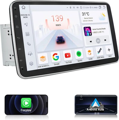 10.1'' 8 Core Double 2 Din Android 12 QLED Rotatable Car Stereo Radio Carplay DSP