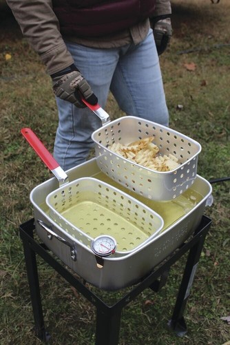 Propane Gas Dual Basket Outdoor Fryer 18Qt Deep Fry Fish Wings Backyard Parties - Picture 4 of 5
