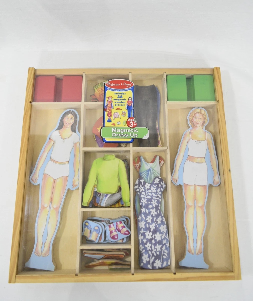 3) Melissa & Doug Wooden Magnetic Dress Up Dolls Sets