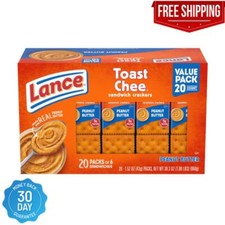 Lance Sandwich Crackers, ToastChee Peanut Butter, 20 Individually Wrapped Packs