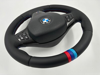 Volant BMW M-POWER En Cuir Remis à Neuf - Compatible E81 E82 E84 E87 E88 E90 E91 E92 E93 - Échange Standard