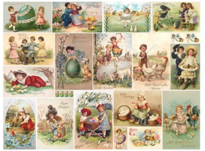 Reispapier-Motiv Strohseide-Decoupage-Vintage-Ostern-Easter-19332
