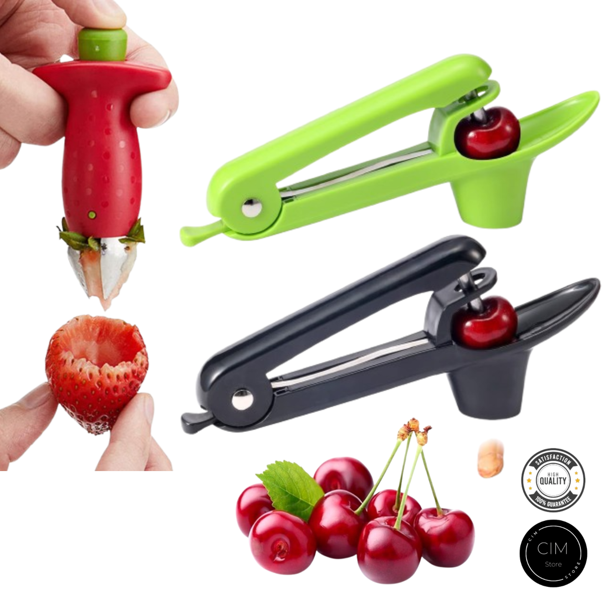 Cherry Pitter Remover Cherry Seed Tool Strawberry Huller & Stem Kitchen  Tools