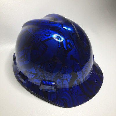 Custom Hydro Dipped MSA Cap Kandy Blue Translucent Grafiti 