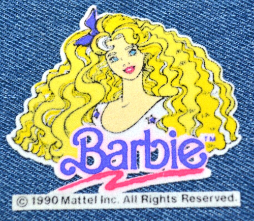 Vintage 90s BARBIE 3" Heat Transfer Iron-On Patch Mattel Doll Figure Girl Retro