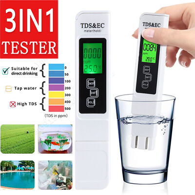 Digital Tester TDS EC PPM Meter Water Purity Hydroponics Water Quality Test Pen