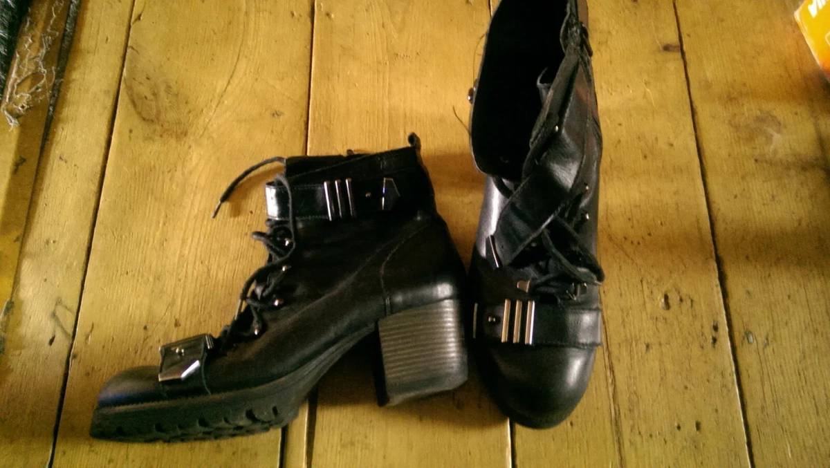 Carvela Kurt Geiger Black Lace Up and Buckle Ankle Boots 2