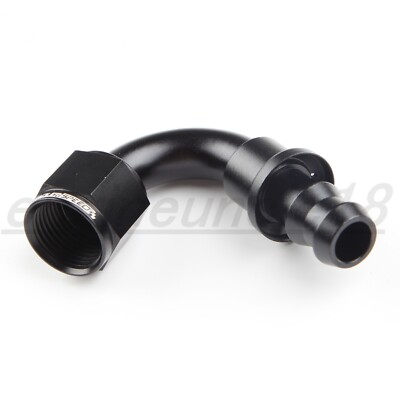 US Black Aluminum -10AN AN10 120 Degree Push-on Hose End Fuel Fitting Adapter 