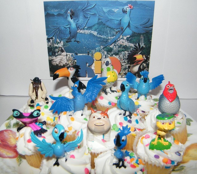 Dreamworks Rio Movie Set of 12 Cake Toppers Cupcake Decorations Party