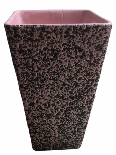 Vintage Shawnee Kenwood USA Art Pottery Pink Black Fat Lava Confetti Flower Vase