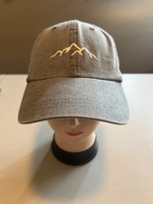 Gray Adjustable Men's Baseball Cap One Size Casual Solid Outdoor Mountain Logo