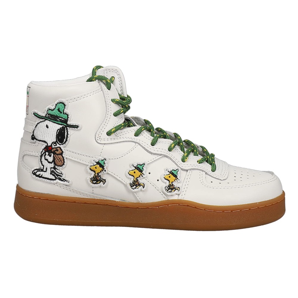 Diadora Mi Basket X Peanuts Snoopy Woodstock High Top Mens White Sneakers