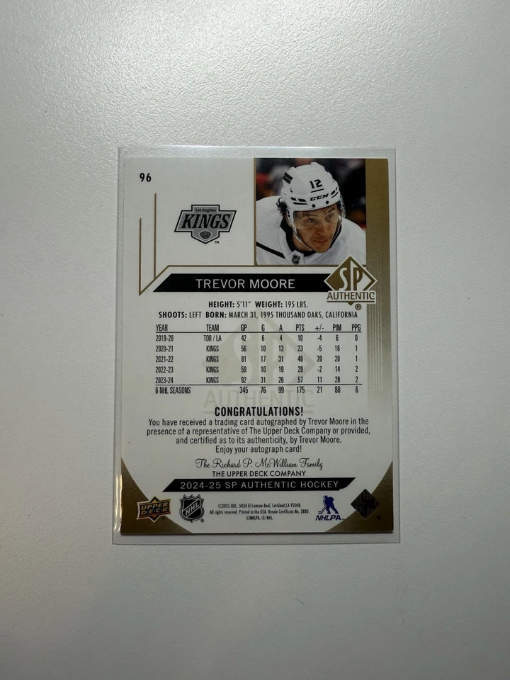 TREVOR MOORE 2024-25 SP AUTHENTIC  GOLD LIMITED AUTO - Image 2 of 2
