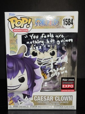 Funko Pop! One Piece- Caeser Clown #1584 Shared Con Sticker Aurographed