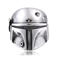 War Soldier Death Trooper Ring Stainless Steel Men Robot Helmet Biker Punk Ring