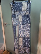 Next Size 18 Blue Floral Bandeau Maxi Long Dress (525/181)