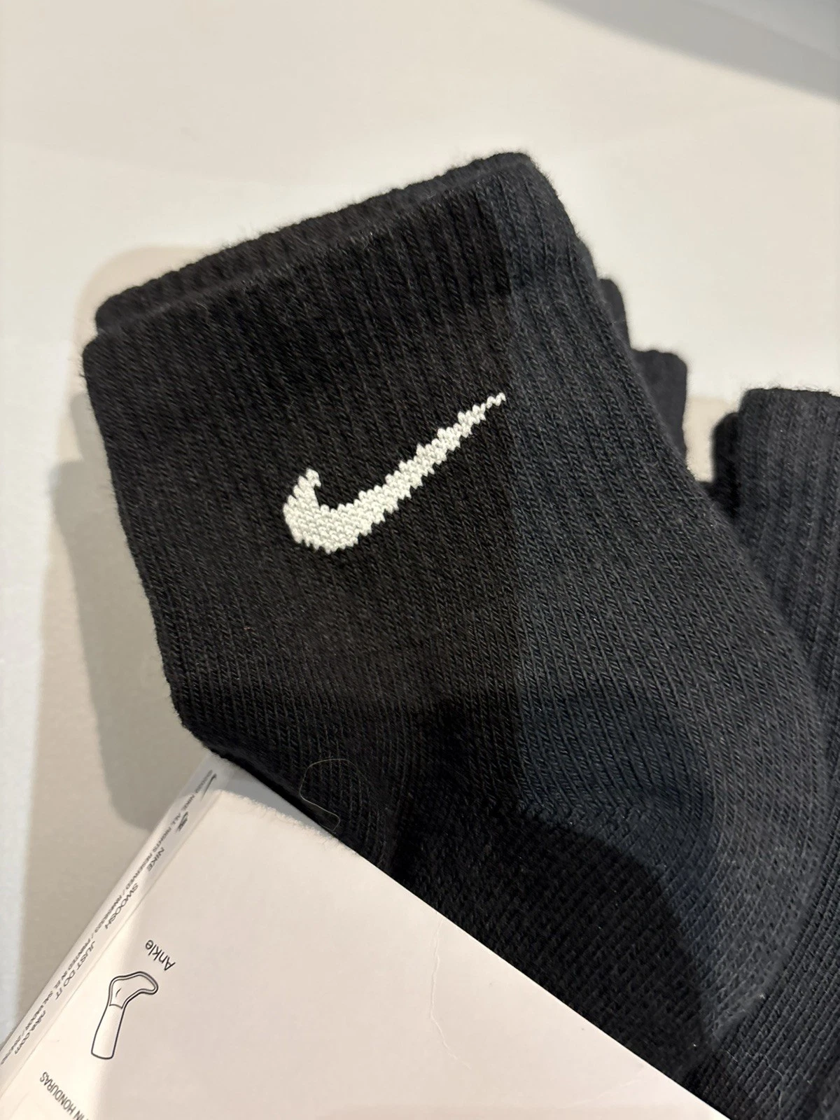 NIKE DRI-FIT 6 PAIRS BLACK SOCKS NEW - ankle socks uk size men’s 8-12
