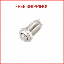 uxcell Latching Metal Push Button Switch 10mm Mounting Dia 1NO 250V 5A