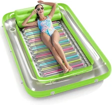 Inflatable Tanning Pool Lounger Float -  4 in 1 Sun Tan Tub Sunbathing Pool Loun