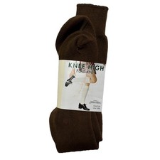 VTG Socks Women's Knee High Flat Knit 4-10 Shoe Size Brown School Girl 90's USA