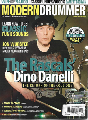 SEPTEMBER 2012 MODERN DRUMMER MAGAZINE RASCALS DINO DANELLI FUNK JON WURSTER