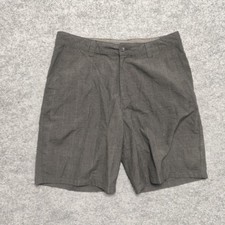 O'Neill Shorts Mens 34 Gray Plaid Chino Polyester Viscose Casual Flat Front