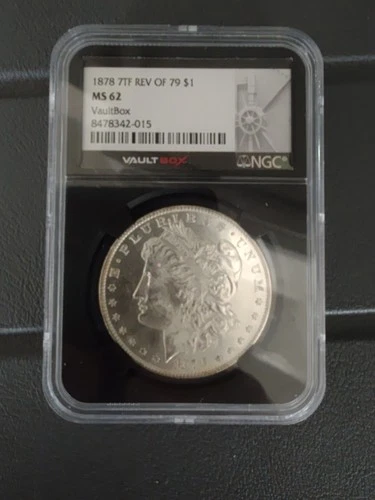1878 7TF Rev Of 79 Morgan $1 NGC Certified MS 62 Seven Tail Feather - Reverse 79