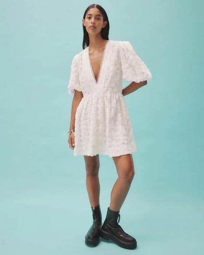 Alemais "Iggy" embroidered mini dress in white size UK12 - Picture 1 of 12