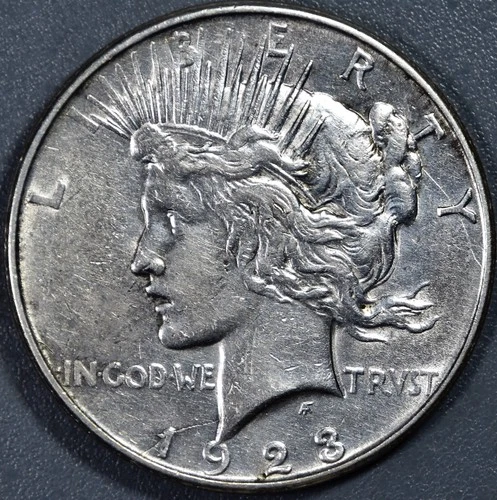 1923-D $1 PEACE SILVER DOLLAR KM# 150 Grade:  VF+ A6047