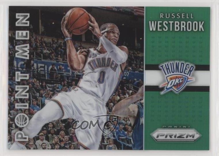 2015-16 Panini Prizm Point Men Green Prizm Russell Westbrook #10 0c2