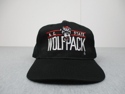 NC State Hat Cap Wolfpack Snap Back Vintage Black College Youngan Mens 90s NCAA