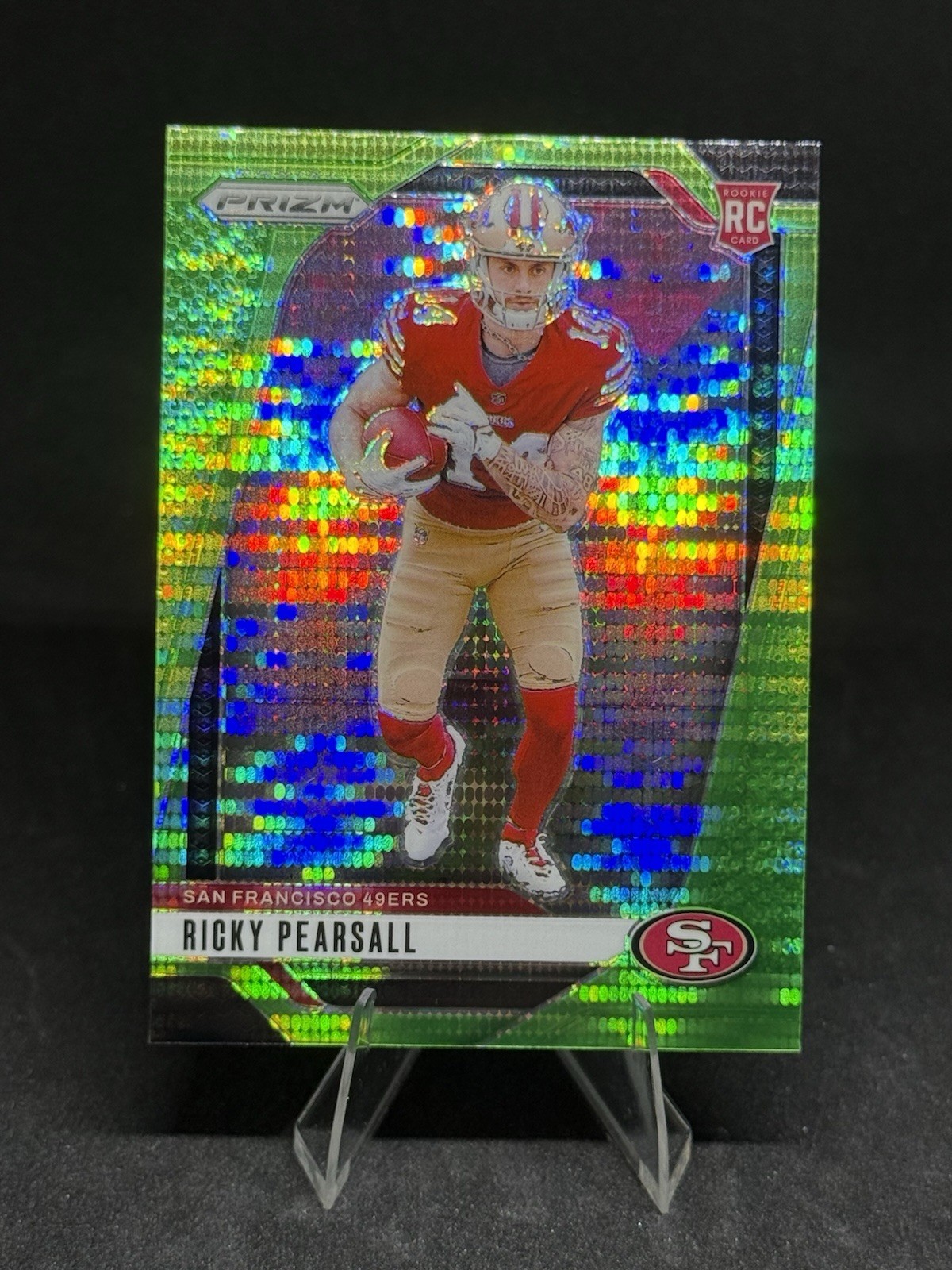 2024 Panini Prizm - Rookies Neon Green Pulsar Prizm #383 Ricky Pearsall (RC)