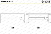 Kurbelwellenlager Glyco H975 5 STD FÜR Caterham Chevrolet Daewoo Irmscher Opel