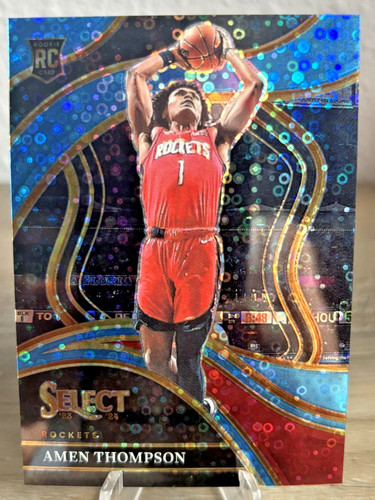 2023-24 Panini Select Amen Thompson RC Light Blue Disco Prizm Courtside #/99