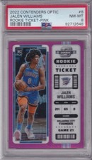 2022 Panini Contenders Optic Rookie Ticket Pink Jalen Williams #8 31/75 PSA 8