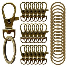 100 Pcs Keychain Hooks with Key Rings, Keychain Clip Hooks with Rings for Lan...