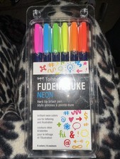 Tombow Fudenosuke Neon Brush Pen Set of 6 Brilliant Neon Colors Calligraphy etc.