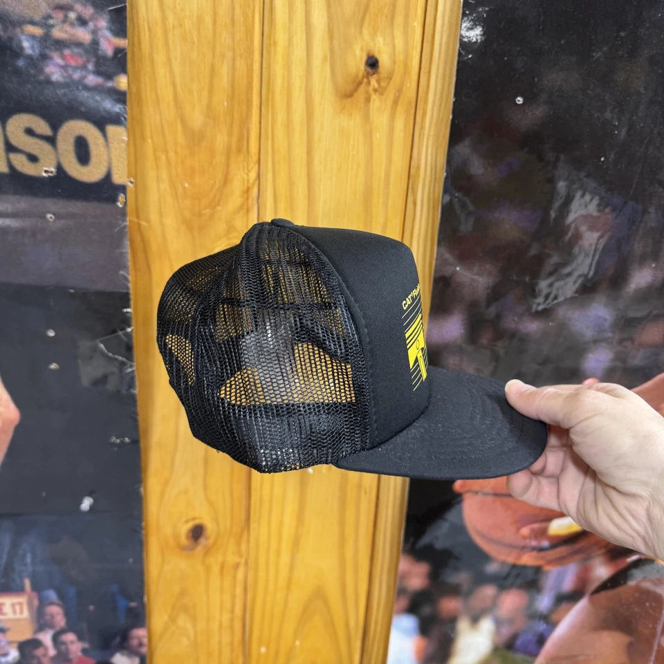 Vintage CAT Fluids Hat Cap Snap Back Black Mesh Trucker Advertising Mens 90s - Image 2 of 4