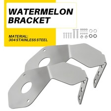 Pair Light Watermelon Front Bracket Frame 304 Steel Stainless Clamp Style Silver