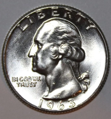 1963-D Washington Quarter - BU - #9984D - Stock Photo