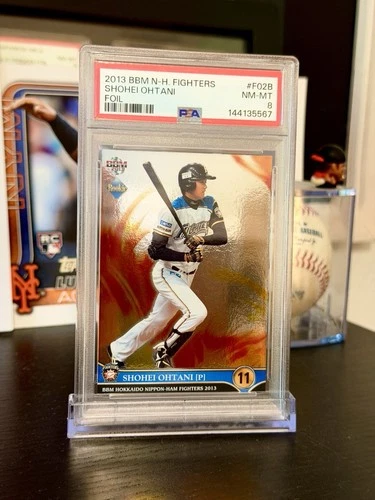 ⭐️ SHOHEI OHTANI 2013 BBM FIGHTERS FOIL #F02B PSA 8 MINT JAPANESE RC 🔥